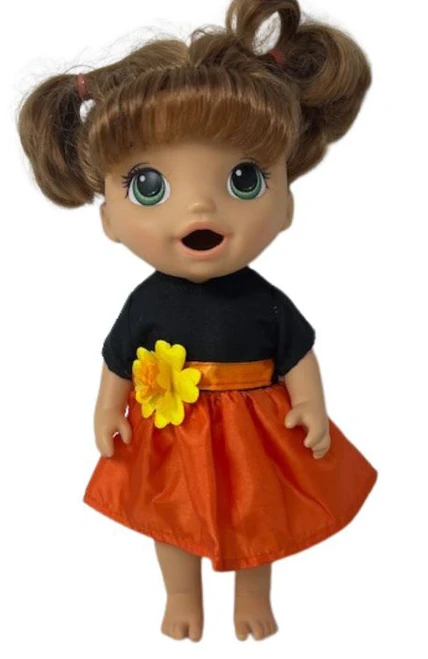 Handmade October Dress Fits 12 Inch Baby Alive And Little Baby Dolls