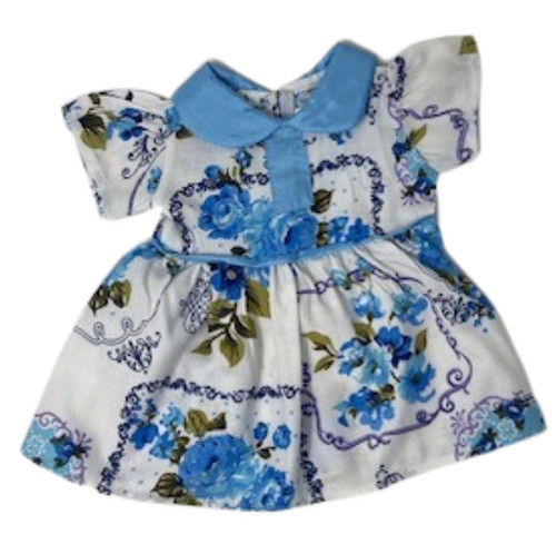 Blue Flower Dress Fits 15 Inch Baby And Cabbage Patch Kid Dolls