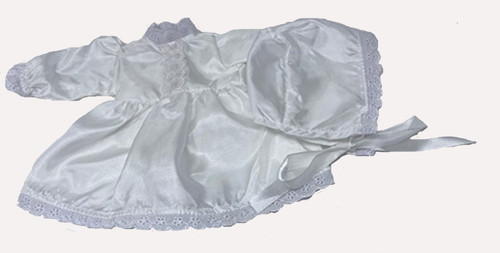 Lace Trim Christening Dress With Hat Fits Baby Alive And Little Baby Dolls