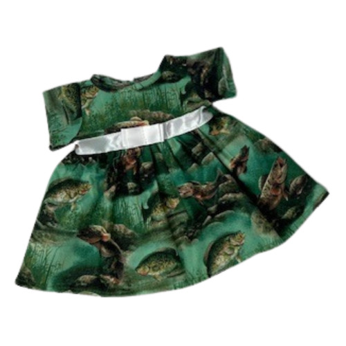 Handmade Fish Print Dress Fits 15-16 Inch Baby And Cabbage Patch Kid Dolls