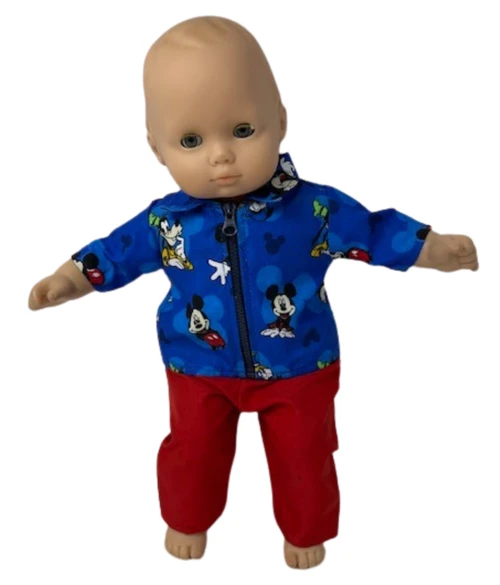 Doll Clothes Superstore Handmade Mickey Jacket With Pants Fits 14-15 Inch Baby Dolls