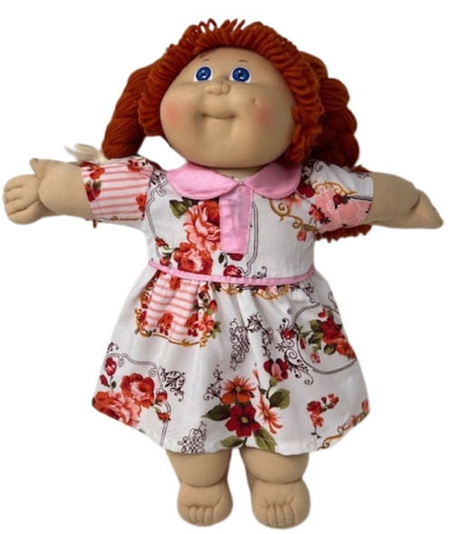 Doll Clothes Superstore Handmade Pink Flower Dress Fits 15 - 16 Inch Cabbage Patch Kid Dolls