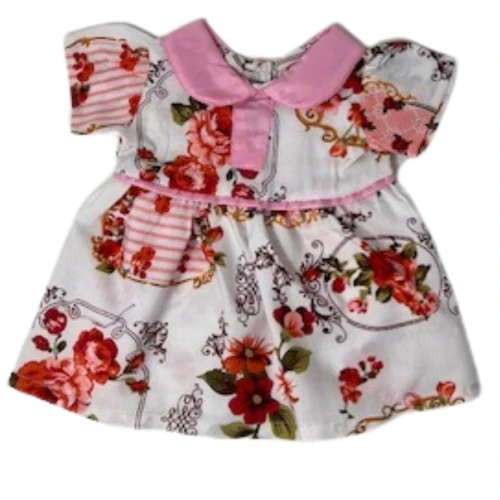 Handmade Pink Flower Dress Fits 15 - 16 Inch Cabbage Patch Kid Dolls