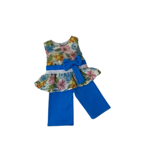 Flower Top With Blue Pants Fits 14-15 Inch Baby Dolls