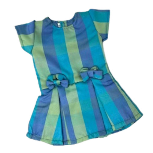 Doll Clothes Superstore Blue Green Stripe Dress Fits 18 Inch Girl Dolls Like American Girl Our Generation My Life Dolls