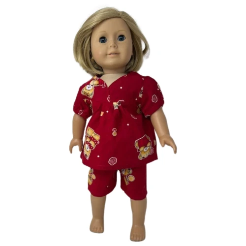 Bear Print Pajamas Fits 18 Inch Girl Dolls Like American Girl Our Generation My Life Dolls
