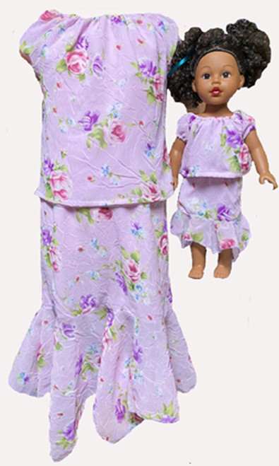 Doll Clothes Superstore Size 14 Matching Girl And Doll Chiffon Flower Skirt And Blouse