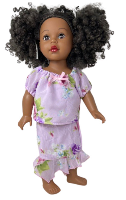 Doll Clothes Superstore Handmade Floral Chiffon Skirt & Blouse Set  Fits 18 Inch Girl Dolls