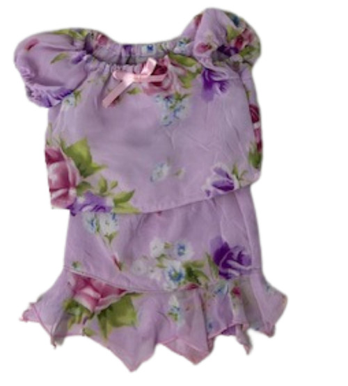 Doll Clothes Superstore Handmade Floral Chiffon Skirt & Blouse Set  Fits 18 Inch Girl Dolls