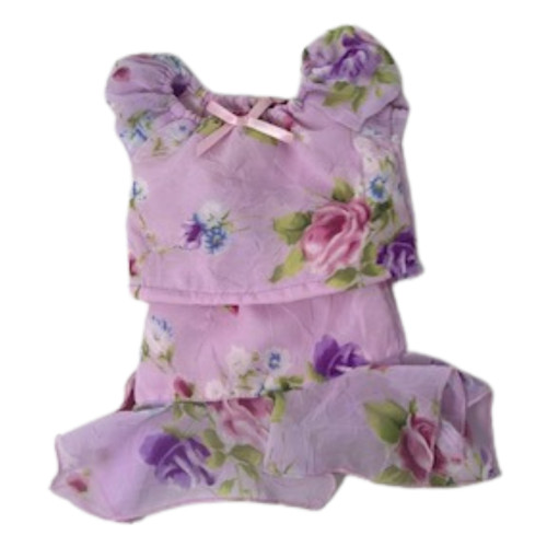 Doll Clothes Superstore Handmade Lavender Floral Chiffon Skirt & Blouse for 18-Inch Dolls