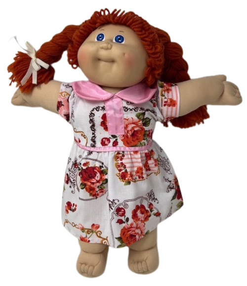 Doll Clothes Superstore Handmade Pink Flower Dress for 15-16" Baby Dolls & Cabbage Patch Kids