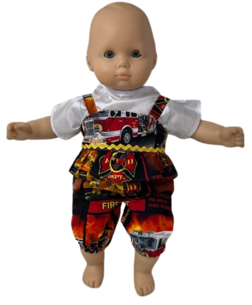 Doll Clothes Superstore Firefighter Print Doll Outfit for 14 -15" Baby Dolls  Unisex Design for Boys & Girls