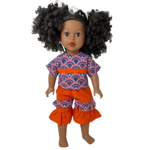 Doll Clothes Superstore 18 Inch Girl Doll Clothes Handmade Rainbow Shirt & Colorful Shorts Set