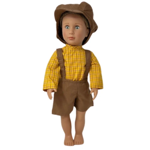 Handmade Ready for Adventure 3-Piece Overall Set for 18 Inch Dolls