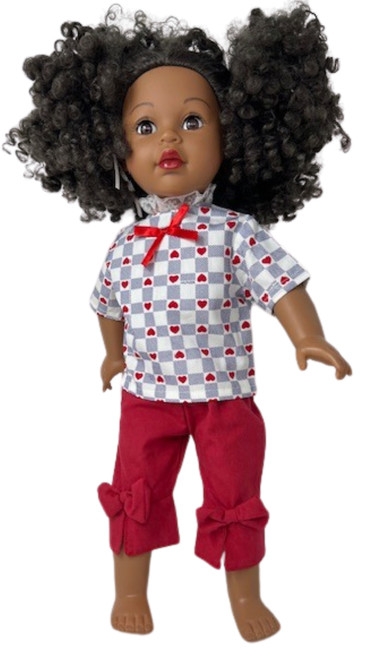 Doll Clothes Superstore Handmade Heart Print Short Set  Fits 18-Inch Girl Dolls