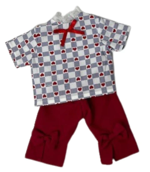 Doll Clothes Superstore Handmade Heart Print Short Set  Fits 18-Inch Girl Dolls