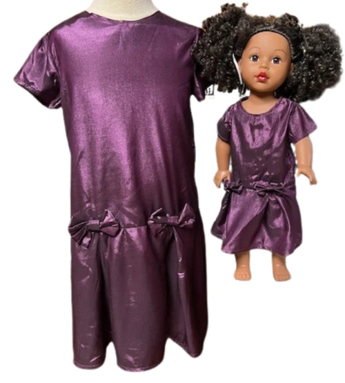 Doll Clothes Superstore Handmade Matching Dress Set  Girl Size 5 & 18-Inch Doll Outfit