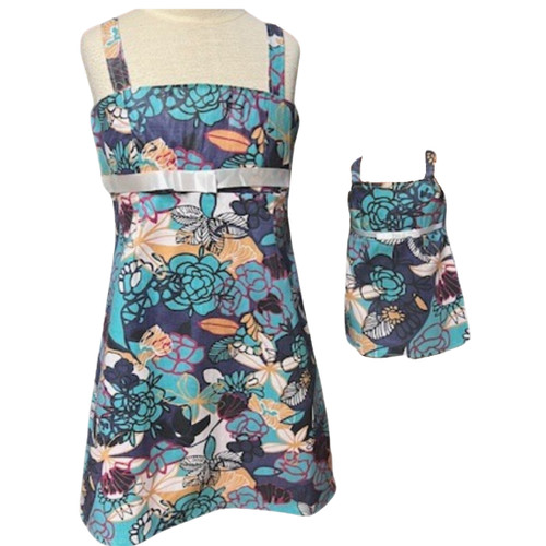 Doll Clothes Superstore Handmade Size 5 Matching Girl & Doll Earthtone Sundress Set