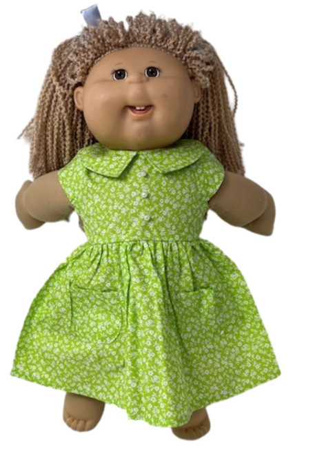 Lime Green Adorable Dress For Cabbage Patch Kid Dolls