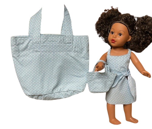 Doll Clothes Superstore Handmade Summer Outfit for 18 Inch Girl Dolls with Matching Childs Tote