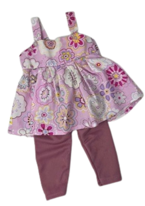 Doll Clothes Superstore Handmade Colorful Flower Jumper with Tights for 18 Inch Girl Dolls