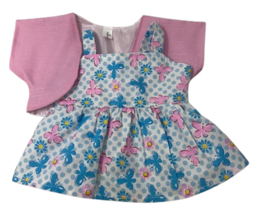 Doll Clothes Superstore Pink and Blue Butterfly Summer Dress with Jacket for 18 Inch Girl Dolls
