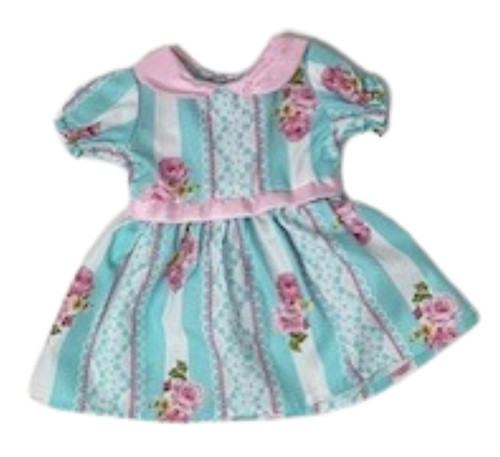 Doll Clothes Superstore Handmade Blue and Pink Floral Dress for 18 Inch Girl Dolls