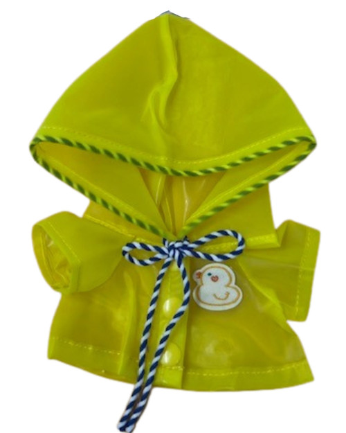 Yellow Rubber Hooded Raincoat for 17.5cm Labubu Dolls