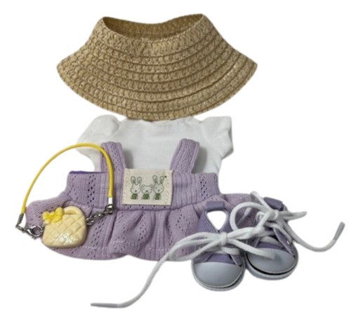 Doll Clothes Superstore Lavender Shopping Day 6-Piece Outfit for 17.5cm Labubu Dolls