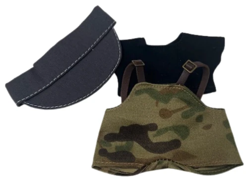 3-Piece Camouflage Outfit for 17.5 cm Collectable Dolls Ready to Hide from Invaders