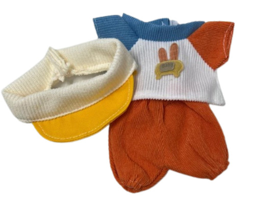 Doll Clothes Superstore Rust and Blue Corduroy Outfit Set for 17.5cm Labubu Dolls  Hat, Shirt & Pants