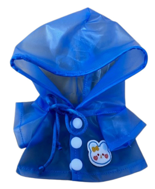 Doll Clothes Superstore Rainy Day Ready: Blue Water-Repellent Hooded Raincoat for 17.5 cm Labubu Dolls