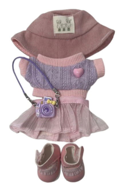 Doll Clothes Superstore 6-Piece Photographer Adventure Outfit for 17.5cm Labubu Dolls