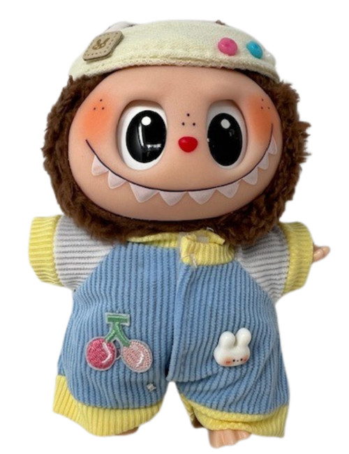 Doll Clothes Superstore Blue and Yellow Jumpsuit with Visor for 7 inches Labubu Dolls