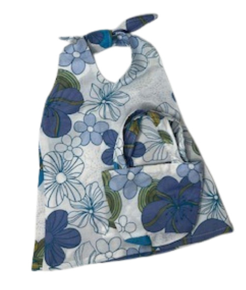 Doll Clothes Superstore Handmade Various Shades of Blue Flower Sundress with Matching Purse for 18 Inch Girl Dolls