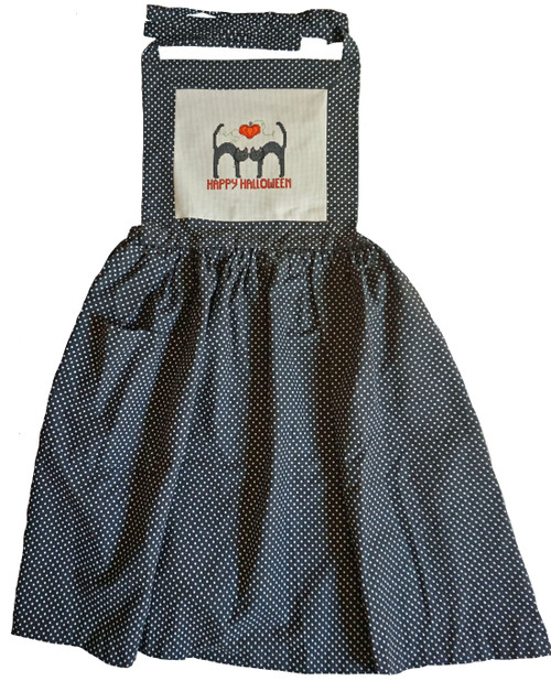 Doll Clothes Superstore Bib Apron Kitchen Or Restaurant Adjustable Neck Waist Strap Halloween Black Cats