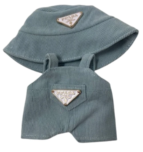 Soft Webbed Blue Corduroy Jumpsuit fit 17.5cm Collectable Dolls
