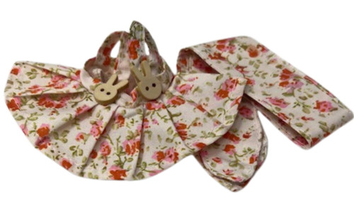 Flower Jumper with Bunny Trim & Hair Tie for 17.5 cm Collectable Dolls