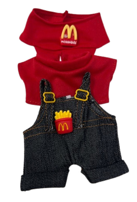 Doll Clothes Superstore Fast Food Worker in Slick Overalls Uniform for 17.5 Labubu Dolls