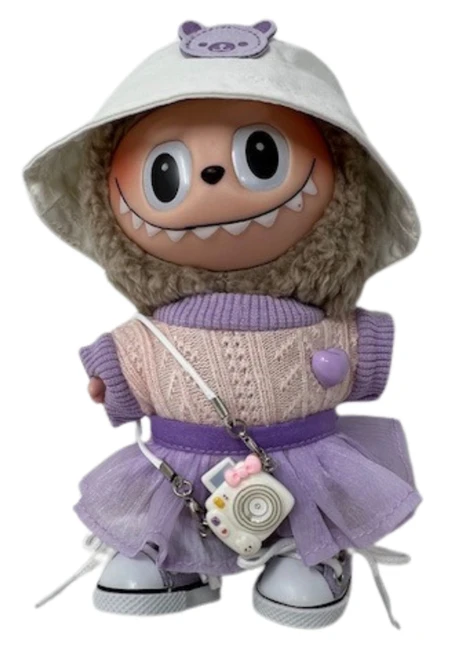 Complete Clothing Set with Hat, Sweater, Skirt, Shoes, and Camera Accessory fits 17.5cm Collectable Dolls