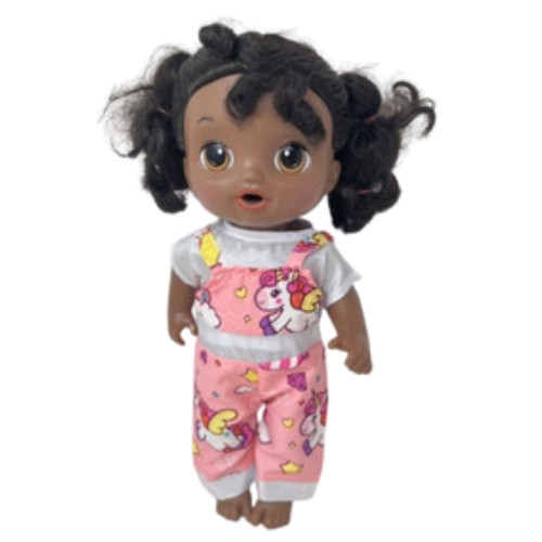 Doll Clothes Superstore Handmade Pink Unicorn Print Overalls for 14-Inch Baby Alive Dolls Doll Clothes Superstore Handmade Pink Unicorn Print Overalls for 14-Inch Baby Alive Dolls
