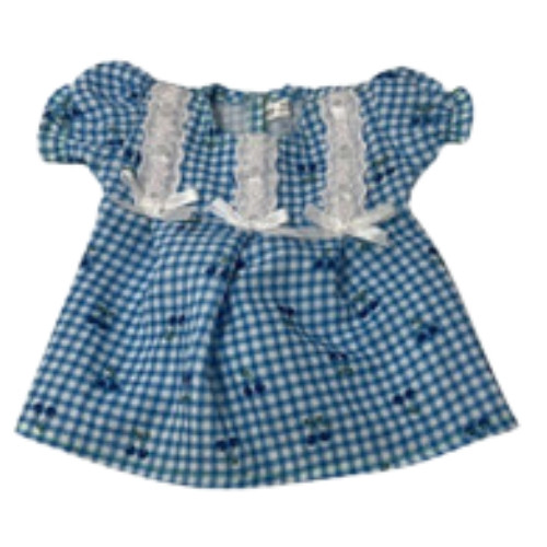 Doll Clothes Superstore Handmade Blue Checks and Cherries Nightgown for 14 Inch Baby Alive Dolls