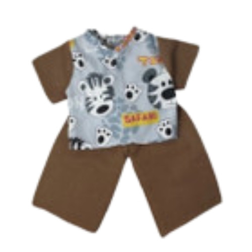 Doll Clothes Superstore  Whimsical Safari Print Shirt & Brown Pants Outfit – Handmade for 15–16 Inch Baby Dolls