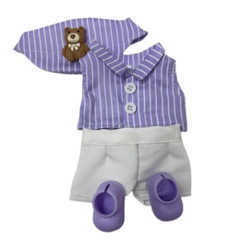 Lavender Lovers Beary Cute Outfit for 17.5cm Labubu Dolls