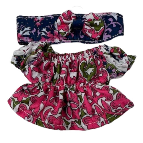 Charming Multicolor Dress with Matching Headband for 17.5 cm Labubu Dolls