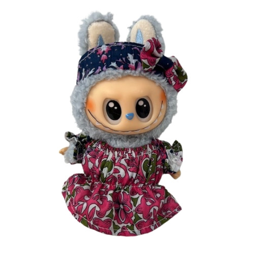 Charming Multicolor Dress with Matching Headband for 17.5 cm Labubu Dolls
