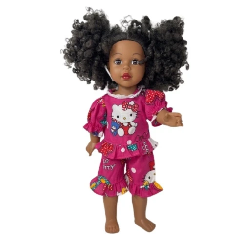 Doll Clothes Superstore Handmade Kitten Print Shorty Pajamas for 18 Inch Girl Dolls