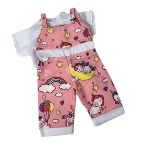 Magical Unicorn Print Overalls for 18 Inch Girl Dolls