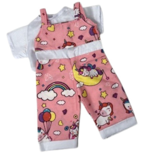 Magical Unicorn Print Overalls for 18 Inch Girl Dolls