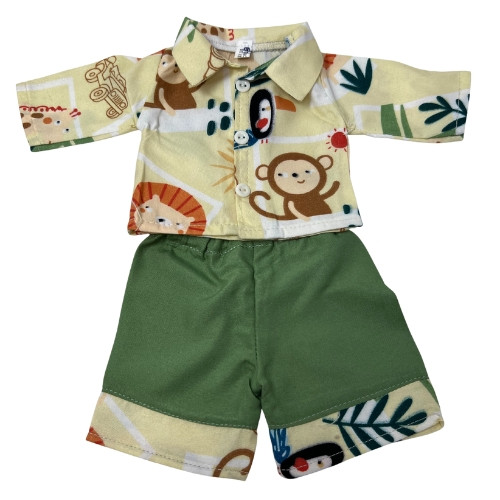 Monkey Business Print Shirt and Pants for 14-Inch Baby Alive Dolls | Fun Doll Outfit